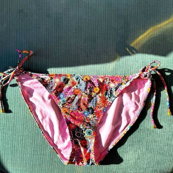 Coral Multi-Color Aztec Print Sprint Bikini Bottom - Picture 5 of 6